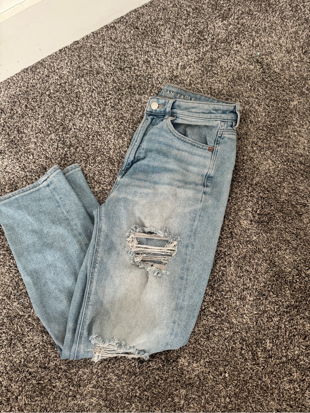 American Eagle Outfitters Light Blue Straight Leg Jeans